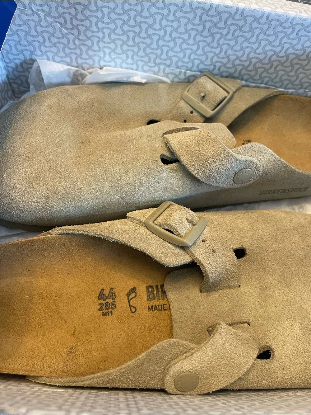 NWB Birkenstock men’s Boston suede leather casual clogs olive green size 11-11.5